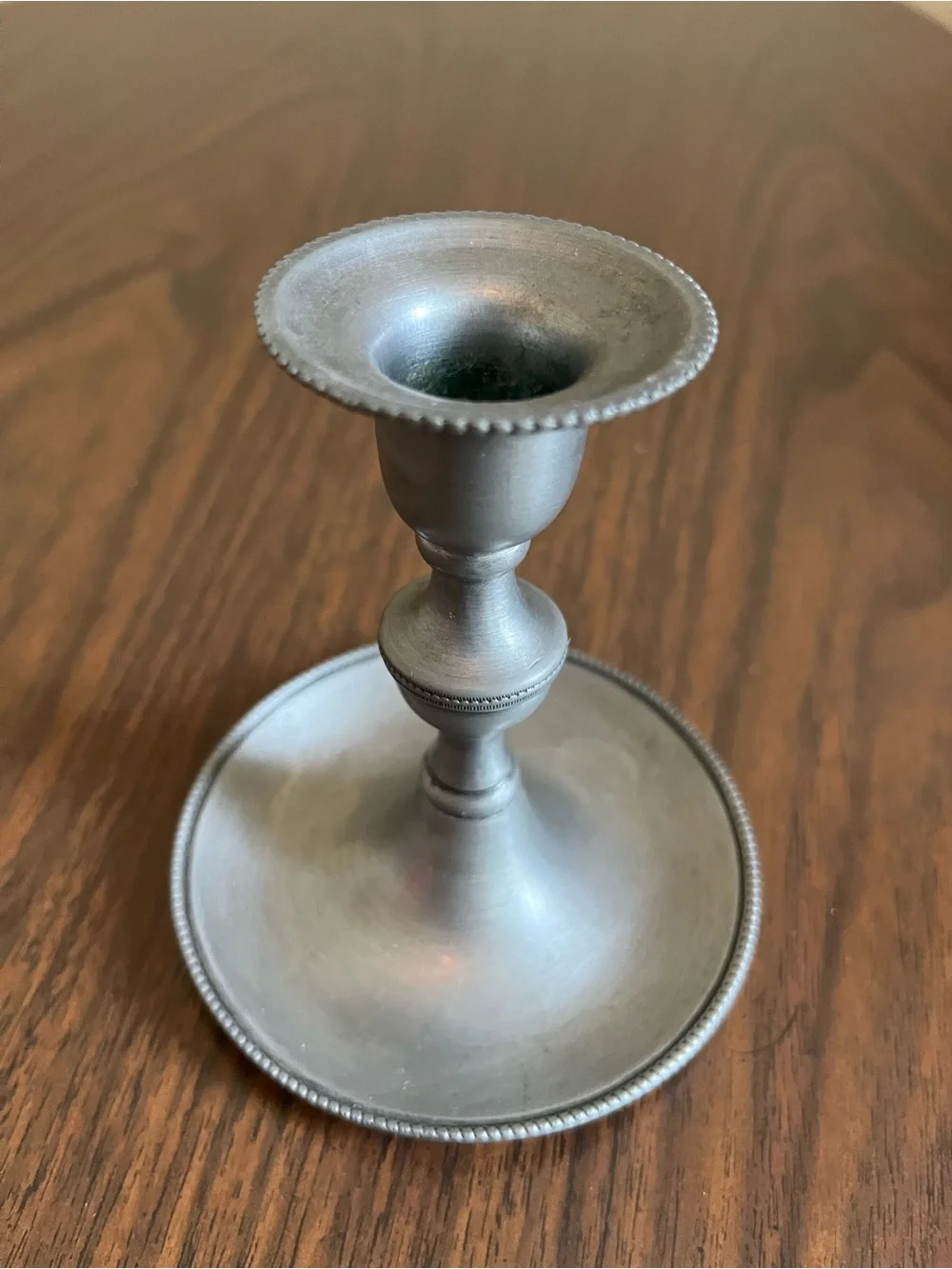 Vintage Italian Peltro Pewter Candlestick Holder 4.5”